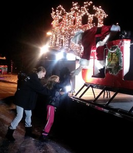 Santa Visits Victim of Fire in Somers