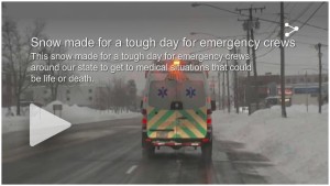 Snow made for a tough day for emergency crews