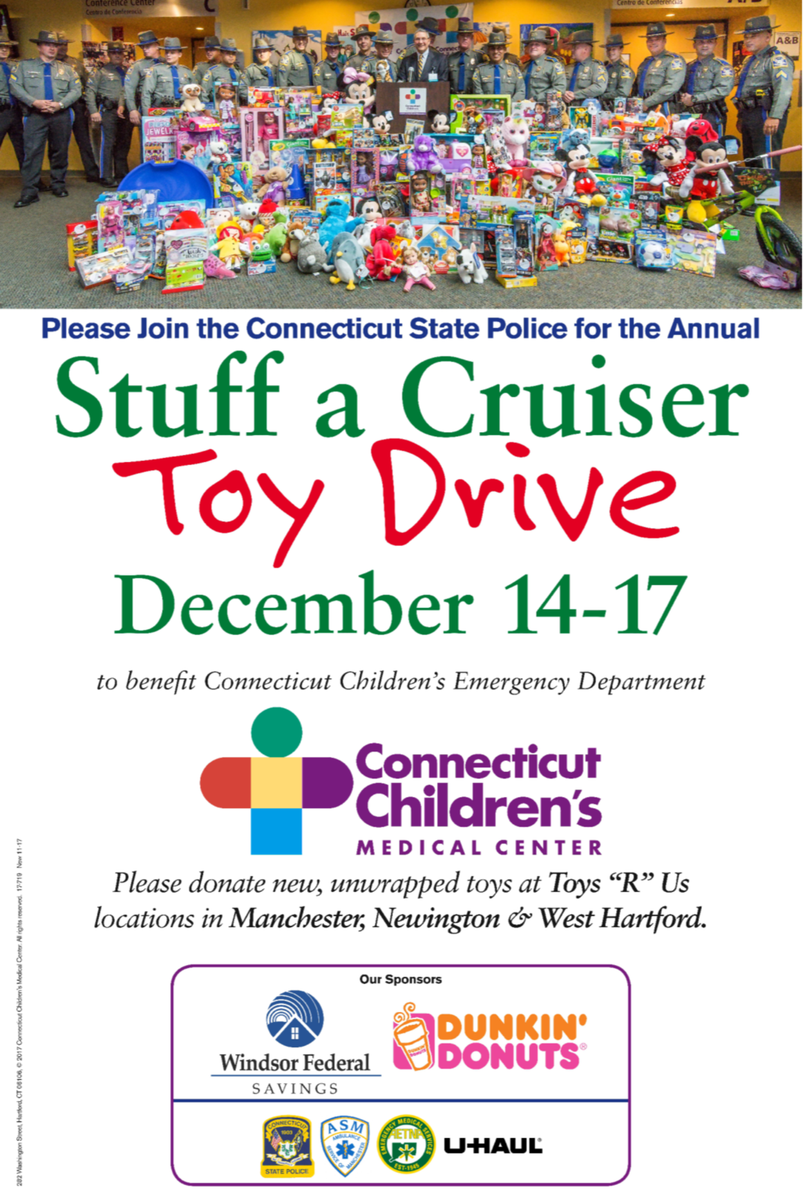 State Police, ASM and Aetna Toy Drive to Benefit Connecticut Children’s