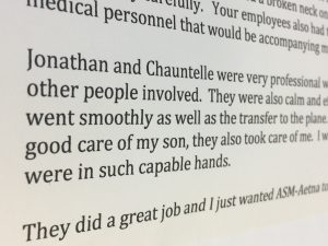 “I was very grateful that my son and I were in such capable hands.”